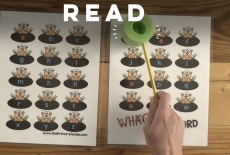example of whack a mole spelling game 